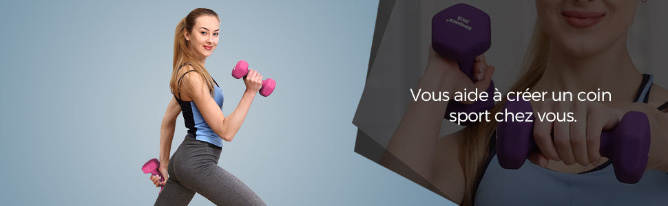 Ensemble d'haltères SONGMICS, 3 paires avec support