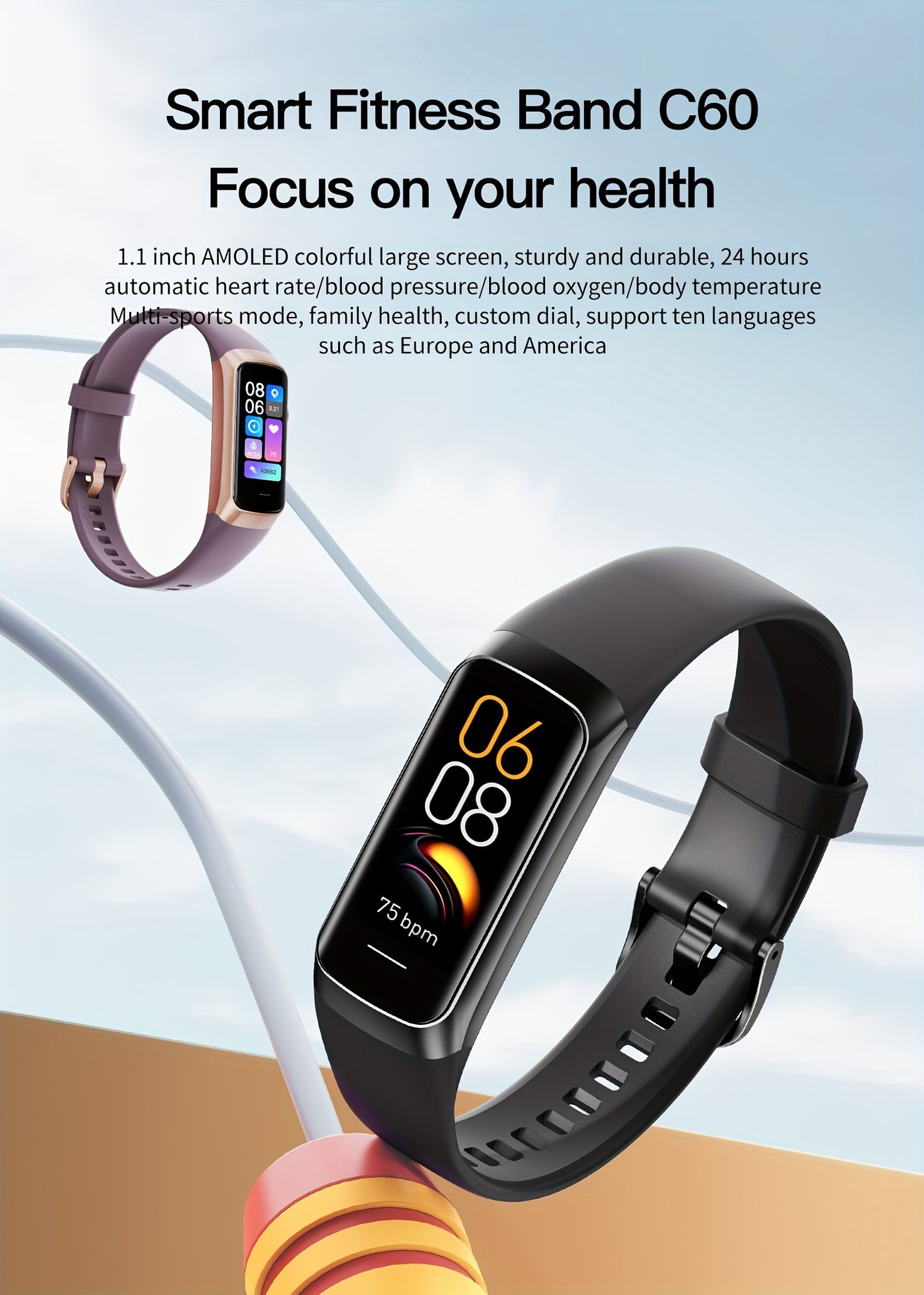 Montre Connectée 1.1" - Votre Coach Fitness & Bien-être au Quotidien